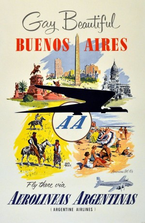 Adolph Treidler Original Vintage Travel Poster for Buenos Aires